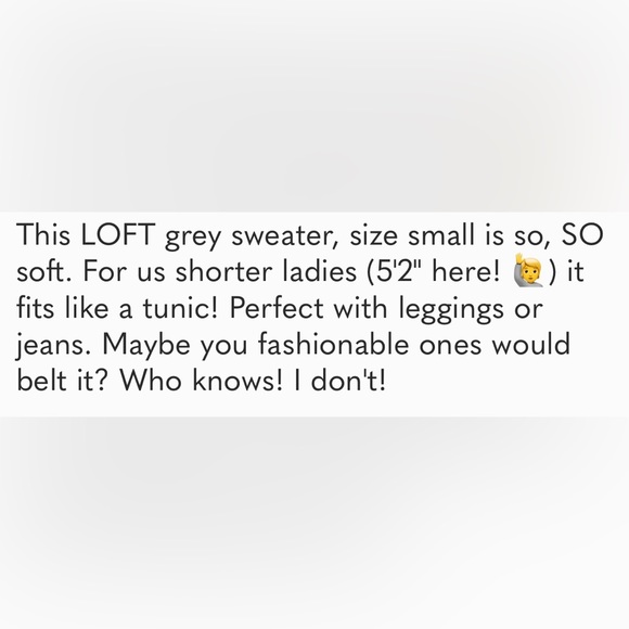 LOFT Soft Grey Sweater! - Picture 6 of 6